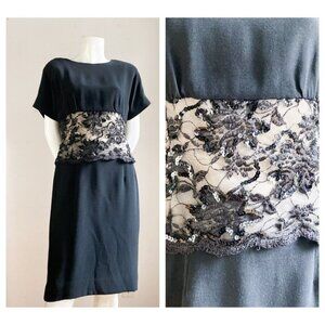 Vintage Nipon Boutique Black Classic Lace  Detail Classic Black Dress 8